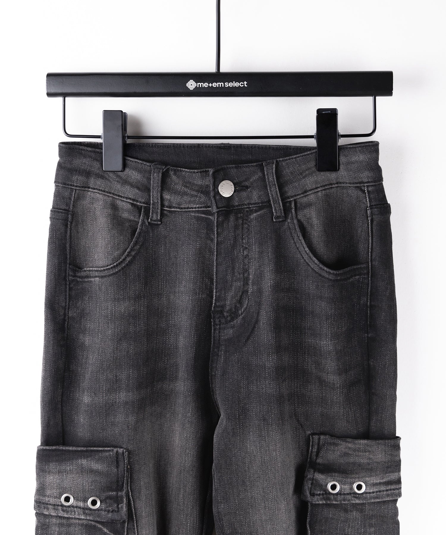 カーゴデザインヴィンテージライクダメージストレッチフレアデニム ／ cargo design vintage-like damage stretch flare denim
