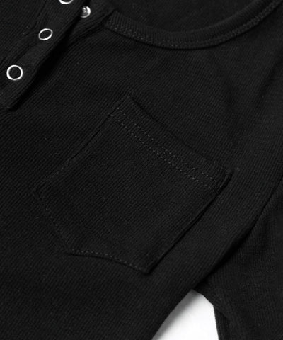 裏起毛ヘンリーネックスリムトップス ／ urakimo henry neck slim tops