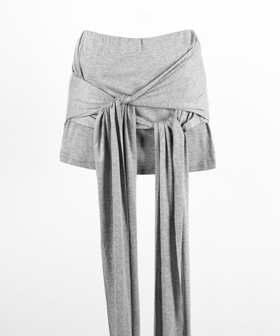 ダブルレイヤードリボンドレープミニスカパン ／ double layered ribbon draped mini skirt pants