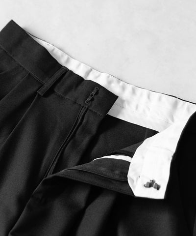レースアップダブルタックワイドスラックス ／ laceup double tack wide slacks