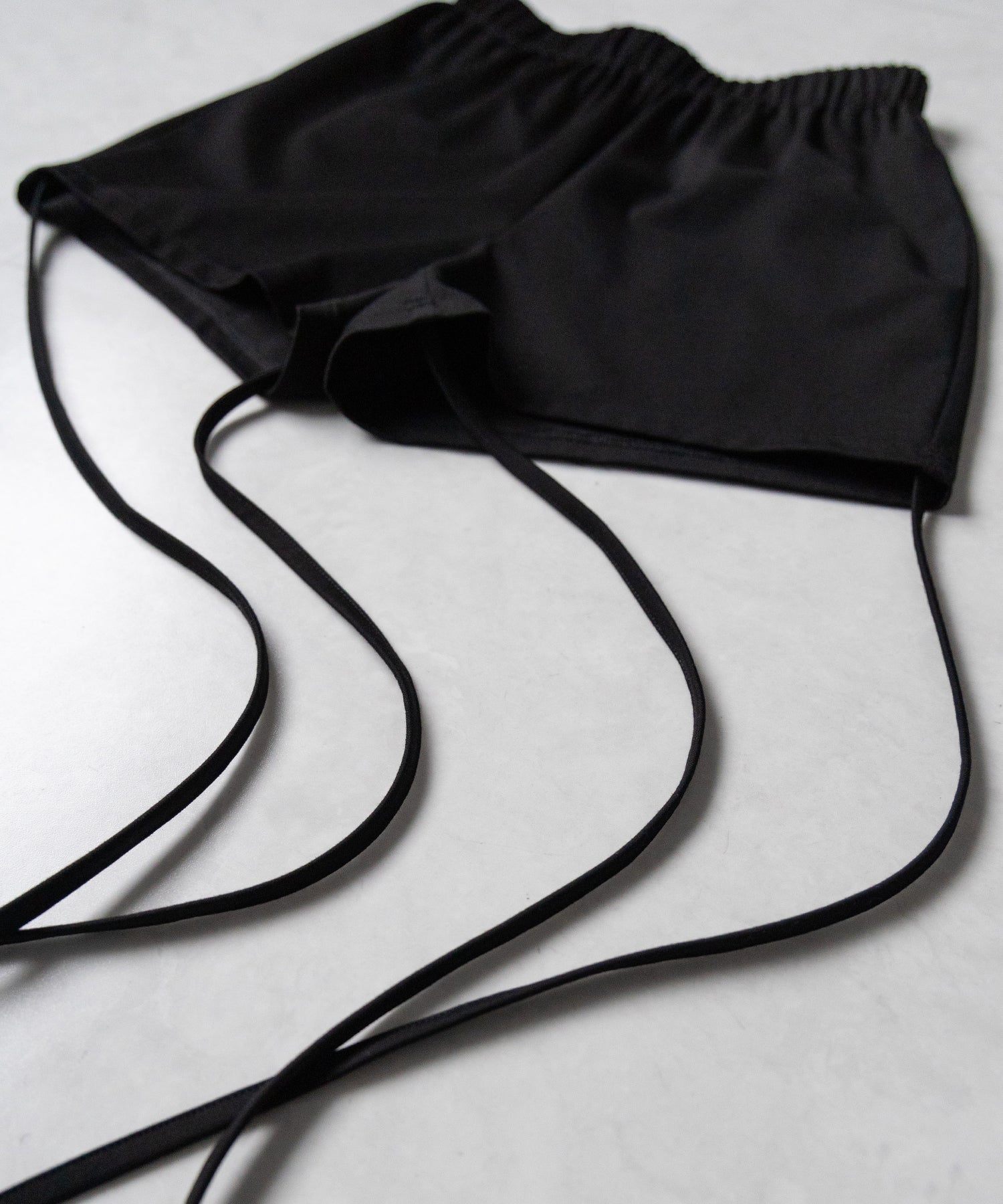 【 セルフカット調節可能 】クロスストラップリボンバイカーレギンスパンツ ／ cross strap ribbon biker leggings pants