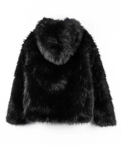 フェイクファーフーディミドルコート ／ fake fur hoodie middle coat