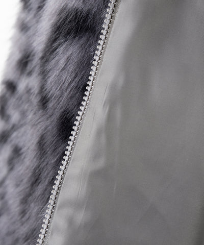 【 限定先行販売 】レオパードフェイクファーフーディショートコート ／ reopard  fakefur hoodie short coat