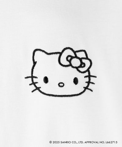 【 HELLO KITTY × me+em select 】ハローキティ刺繍長袖ビッグロンT ／ Hello Kitty embroidery big long sleeve T-Shirts【 セットアップ着用可能 】
