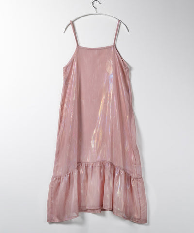 オーロラグロスオーガンジーギャザーフレアキャミワンピース ／ Aurora gloss organdygather flare cami onepiece