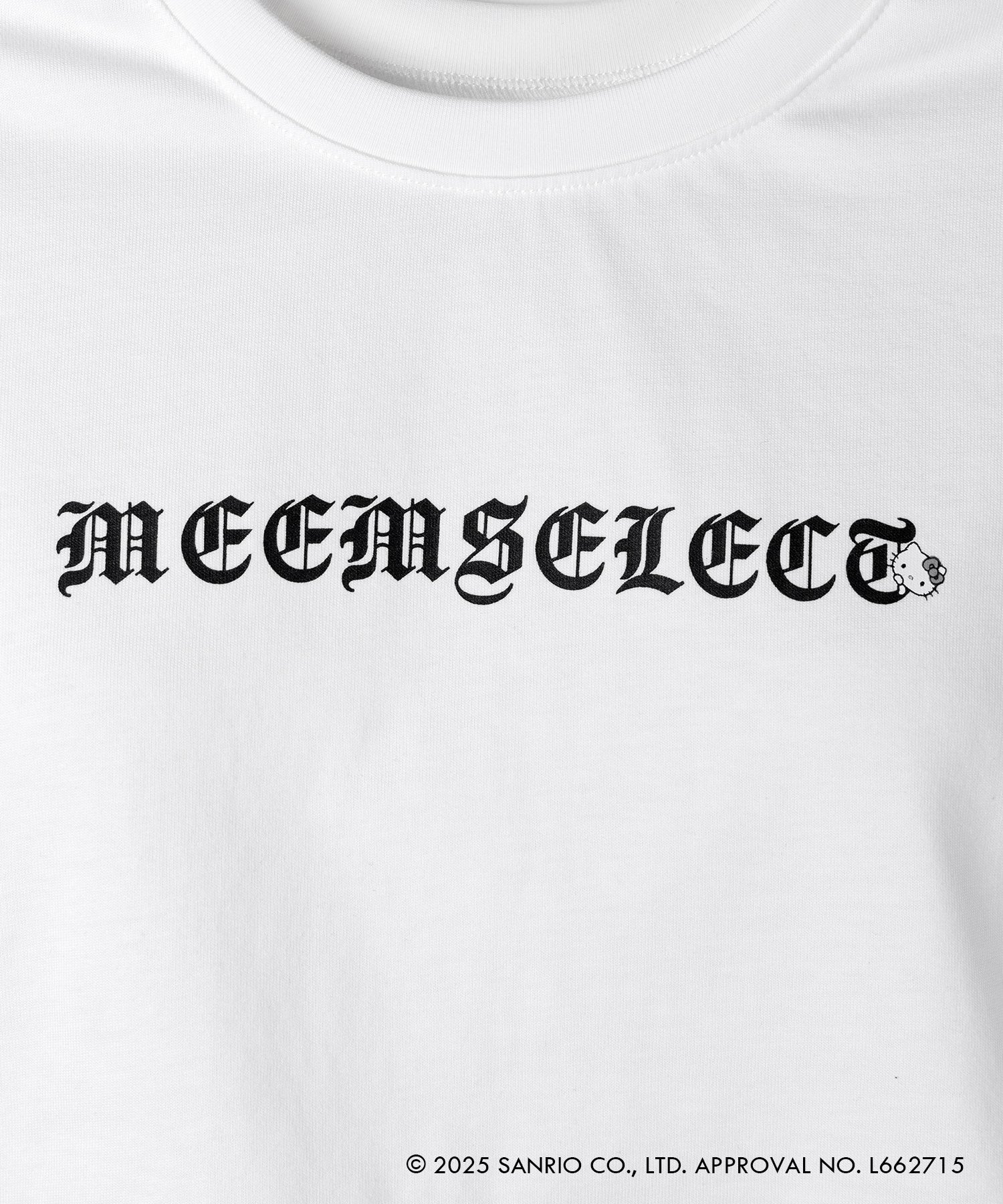 【 HELLO KITTY × me+em select 】ハローキティグランジロゴショートちびTシャツ ／ Hello Kitty grunge logo short chibi T-shirt 【 セットアップ着用可能 】