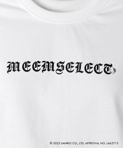 【 HELLO KITTY × me+em select 】ハローキティグランジロゴショートちびTシャツ ／ Hello Kitty grunge logo short chibi T-shirt 【 セットアップ着用可能 】