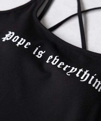 【 ２color 】グランジロゴバッククロスキャミソールトップス ／ grunge logo back logo camisole tops