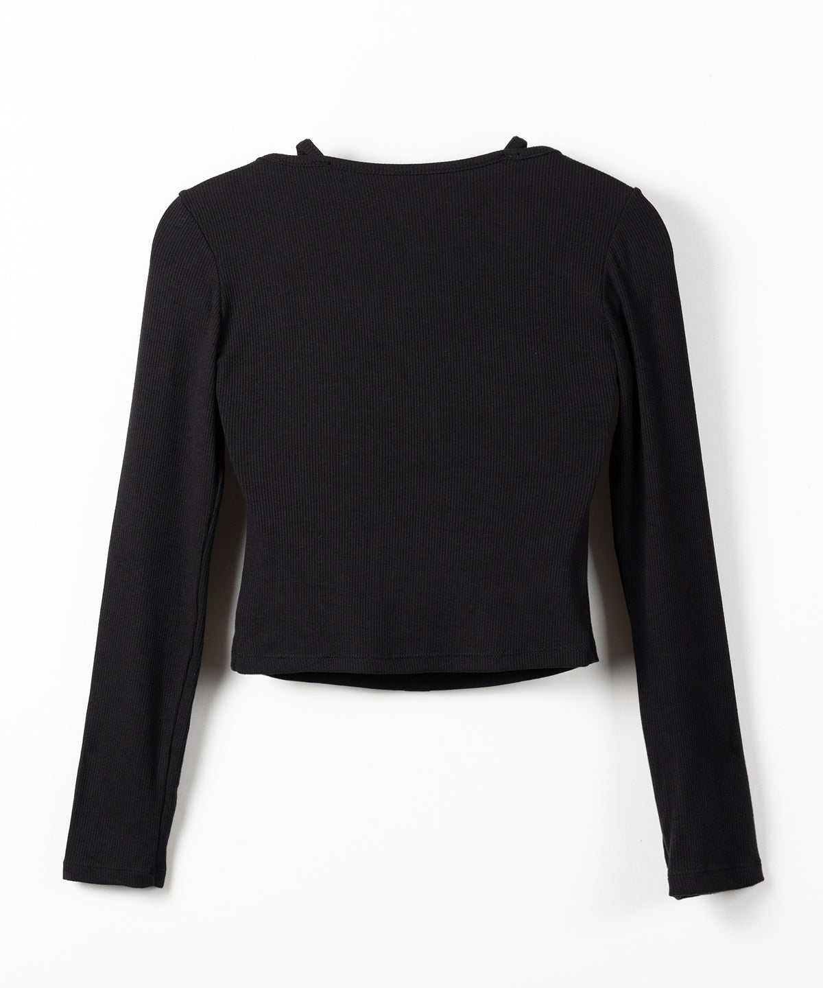 レースキャミスクエアネック長袖リブＴシャツ ／ Lace camisole square neck long-sleeve ribbed T-shirt