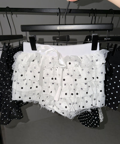 ドットレースフリルショートパンツ ／ dot lace frill short pants