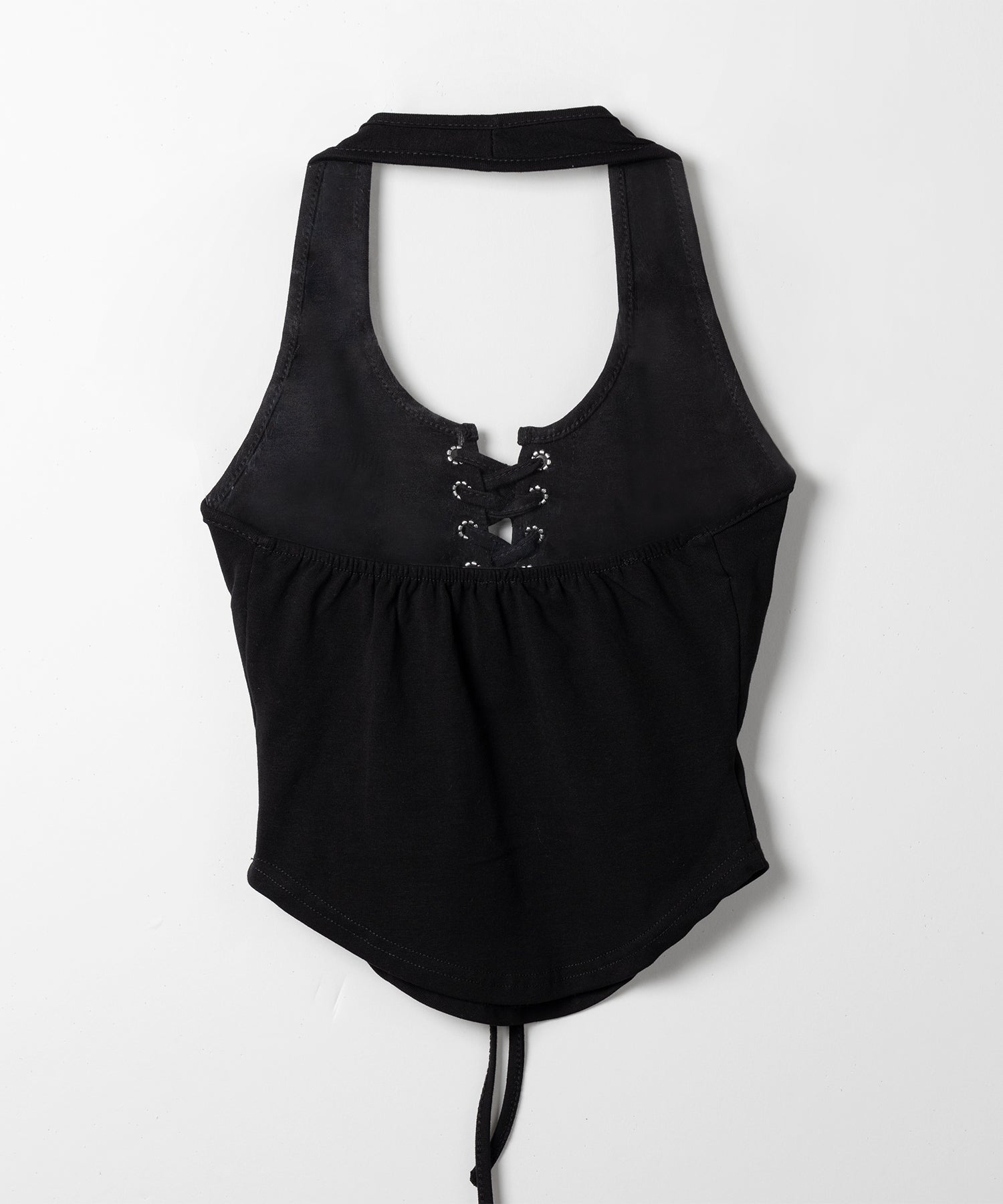 【 クロスにできる２WAY 】レースアップホルターネックタンク ／ laceup halter neck tank