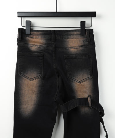 【 ２color ／ ４size 】ベルテッドアウトポケットヴィンテージフレアデニム ／ belted out pocket vintage flare denim