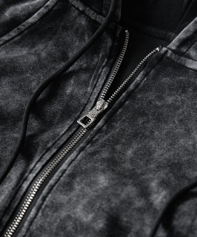 【 ２color 】ピグメントヴィンテージショートジップパーカー ／ pigment vintage short zip hoodie