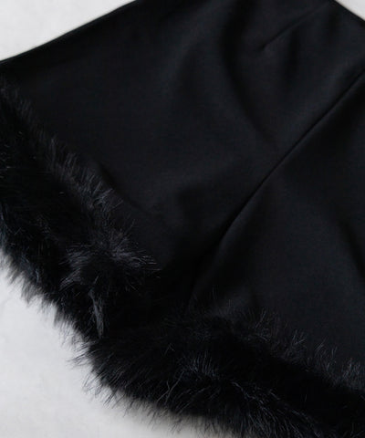 【 ４size 】ヘムフェザーバイカーショートパンツ ／ hem feather biker short pants