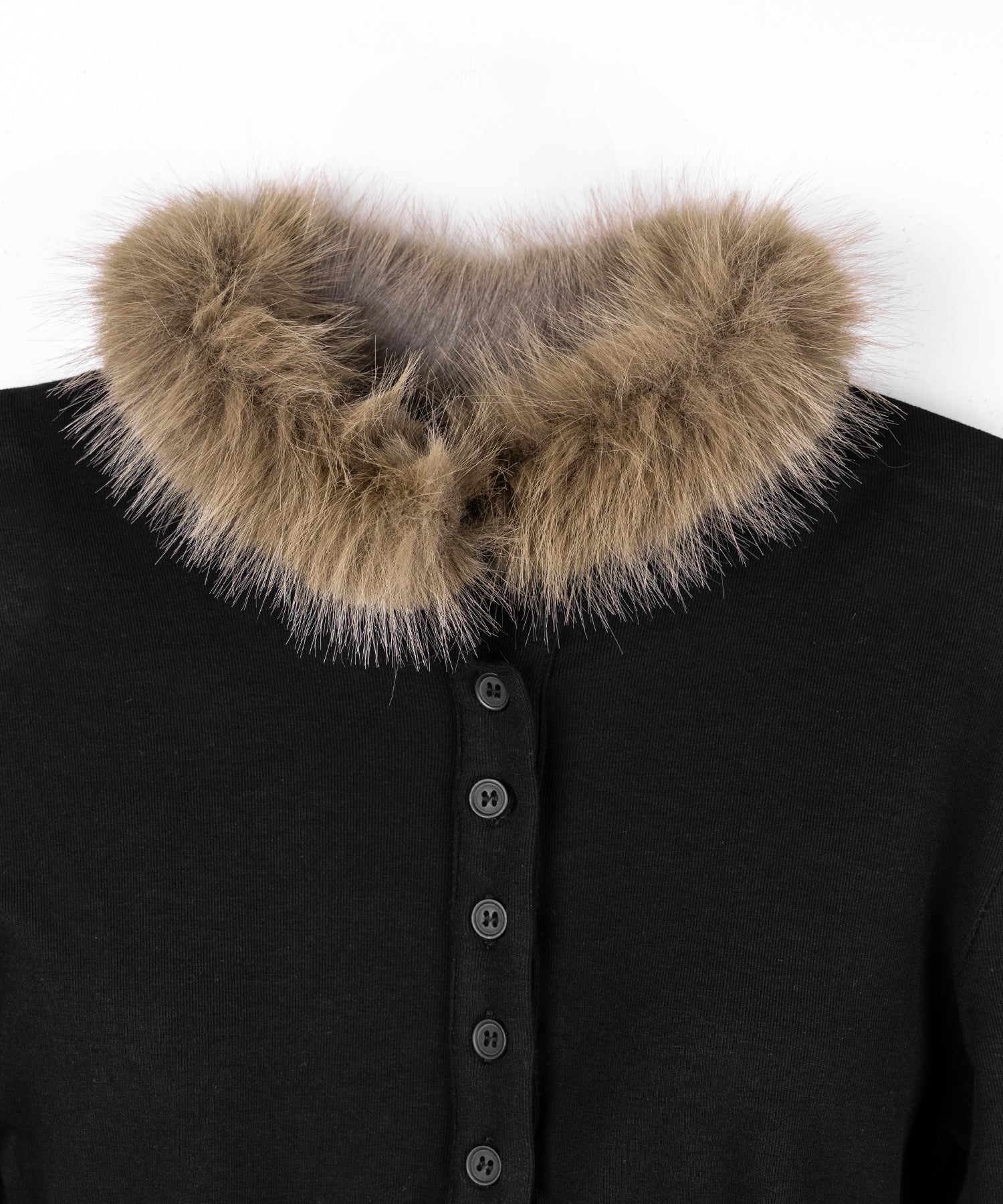 【 裏起毛 】ファーカラーヘンリーネックトップス ／ urakimo fur collar henley neck tops