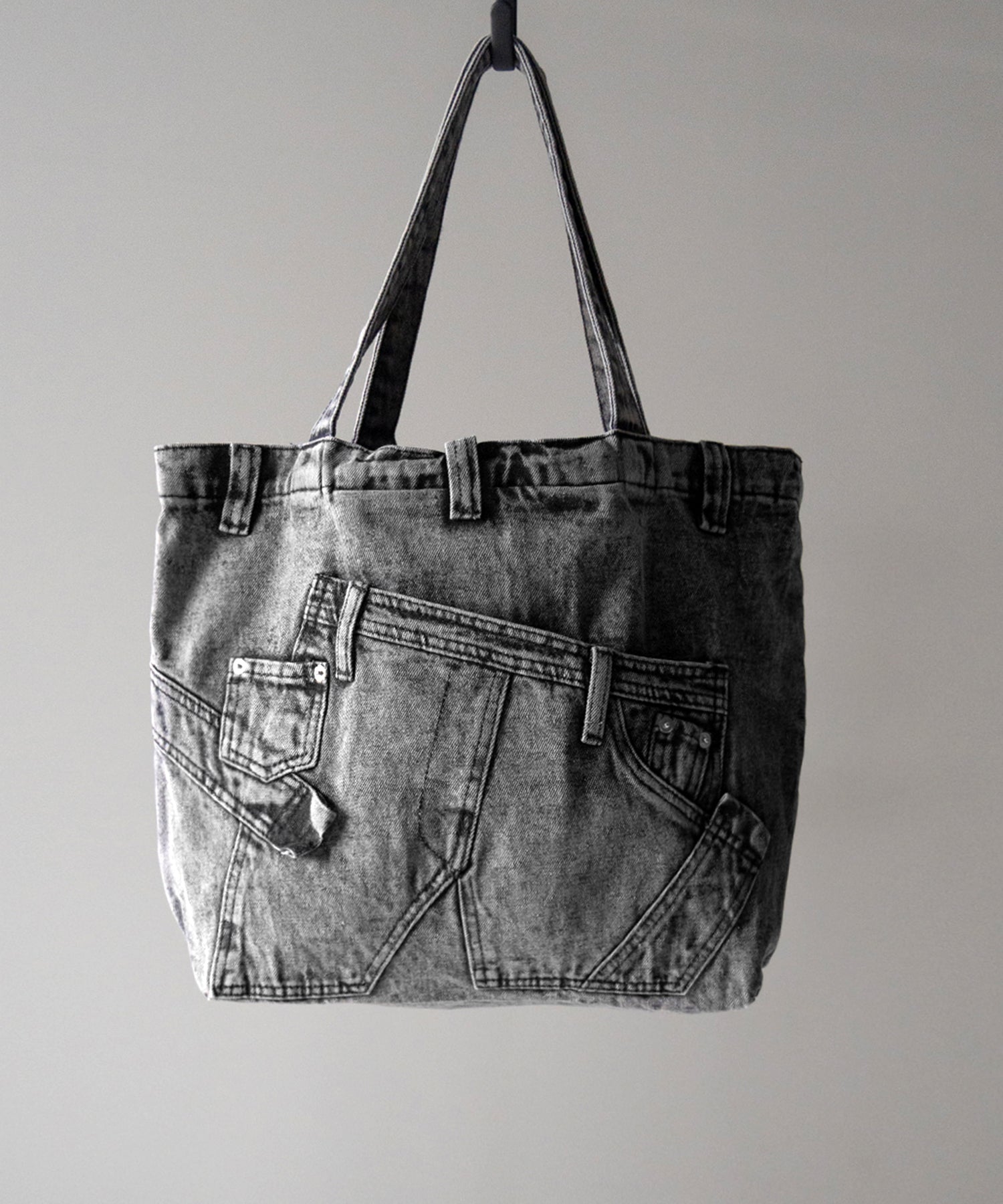 【 ２color 】ヴィンテージドッキングウォッシュデニムバッグ ／ vintage docking washed denim bag