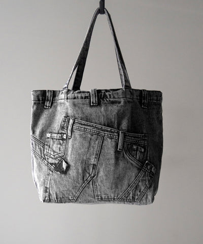 【 ２color 】ヴィンテージドッキングウォッシュデニムバッグ ／ vintage docking washed denim bag