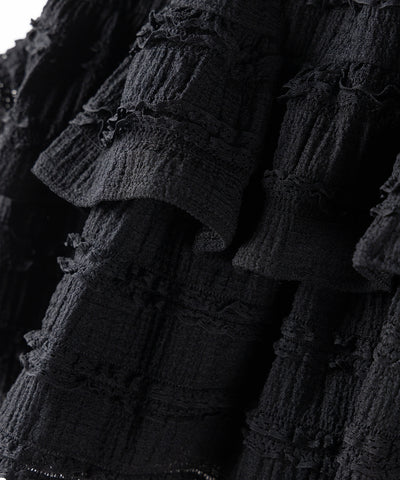 【 ２color ／インパン裏地付 】ティアードフリルミニスカート ／ tiered frill mini skirt