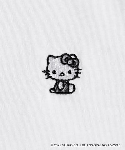 【 HELLO KITTY × me+em select 】ハローキティミニ刺繍チビＴシャツ ／ Hello Kitty mini embroidery chibi T-shirt 【セットアップ着用可能 】