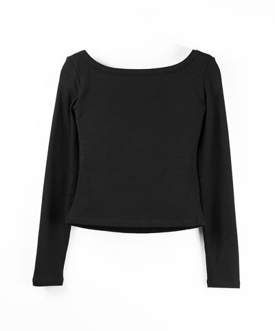 【 オフショル可能な２ＷＡＹ ／ カップ付き 】裏起毛スクエアネックぴちカットソートップス ／ urakimo square neck pichi cutsew tops