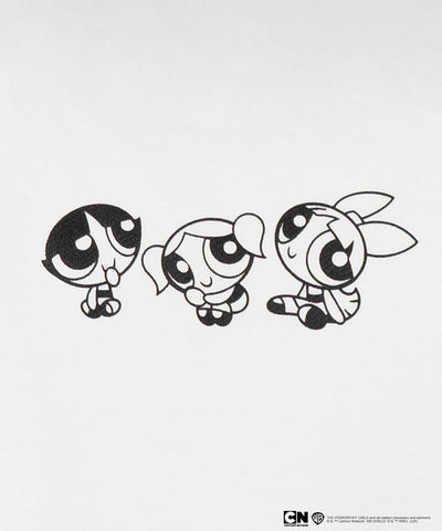 【THE POWERPUFF GIRLS】パワーパフガールズミニプリントスクエアネックショートＴシャツ /mini print square neck short T-shirt【 セットアップ着用可能 】
