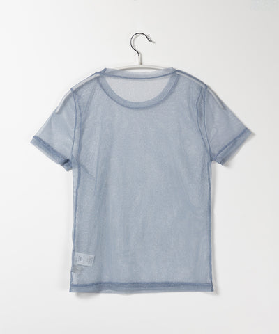 【 選べる３color／２size 】シルバーラメチュールシースルーTシャツ