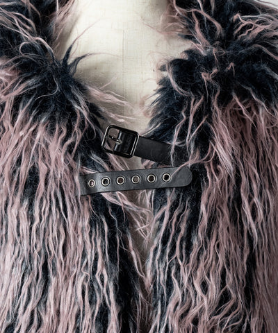 【 ２color 】グラデーションシャギーファーモンスターボリュームコート／ gradation shaggy fur monster volume coat