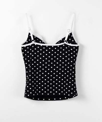 ドットレースリボンキャミソール ／ dot lace ribbon camiole