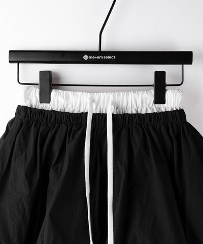 【 ２color ／インパン裏地付き 】フェイクレイヤードコットンバルーンミニスカート ／ fake layered cotton balloon mini skirt