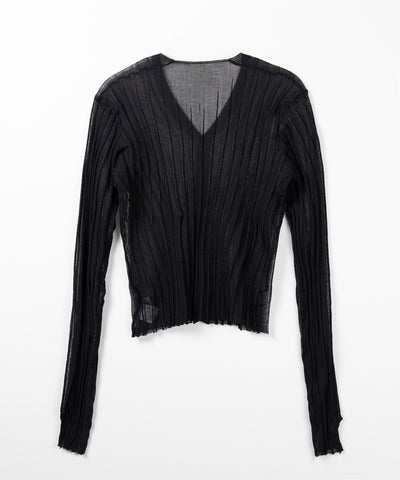 シアーリブニットカーディガン ／ sheer lib knit cardigan