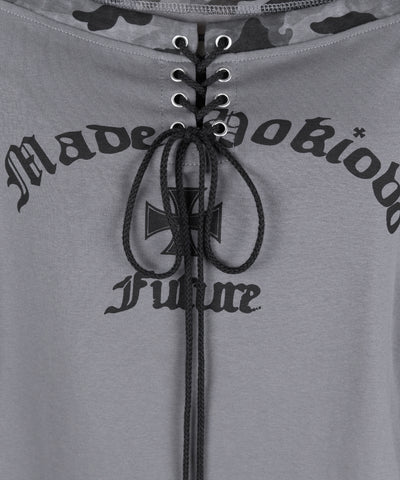 ヴィンテージカモフラロゴオフショルロンT ／vintage camouflage logo off-shoulder long-sleeve T-shirt