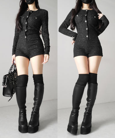 ブラックツイードレディミニオールインワン ／ black tweed lady mini allinone