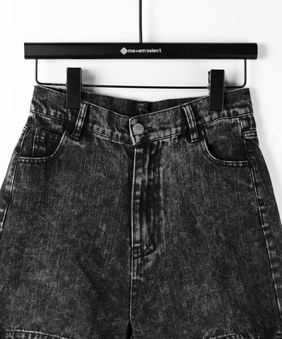 【 セットアップ着用可能 】２WAYヴィンテージケミカルブリーチカットアウトリボンデニム ／ 2WAY vintage chemical bleach cutout ribbon denim