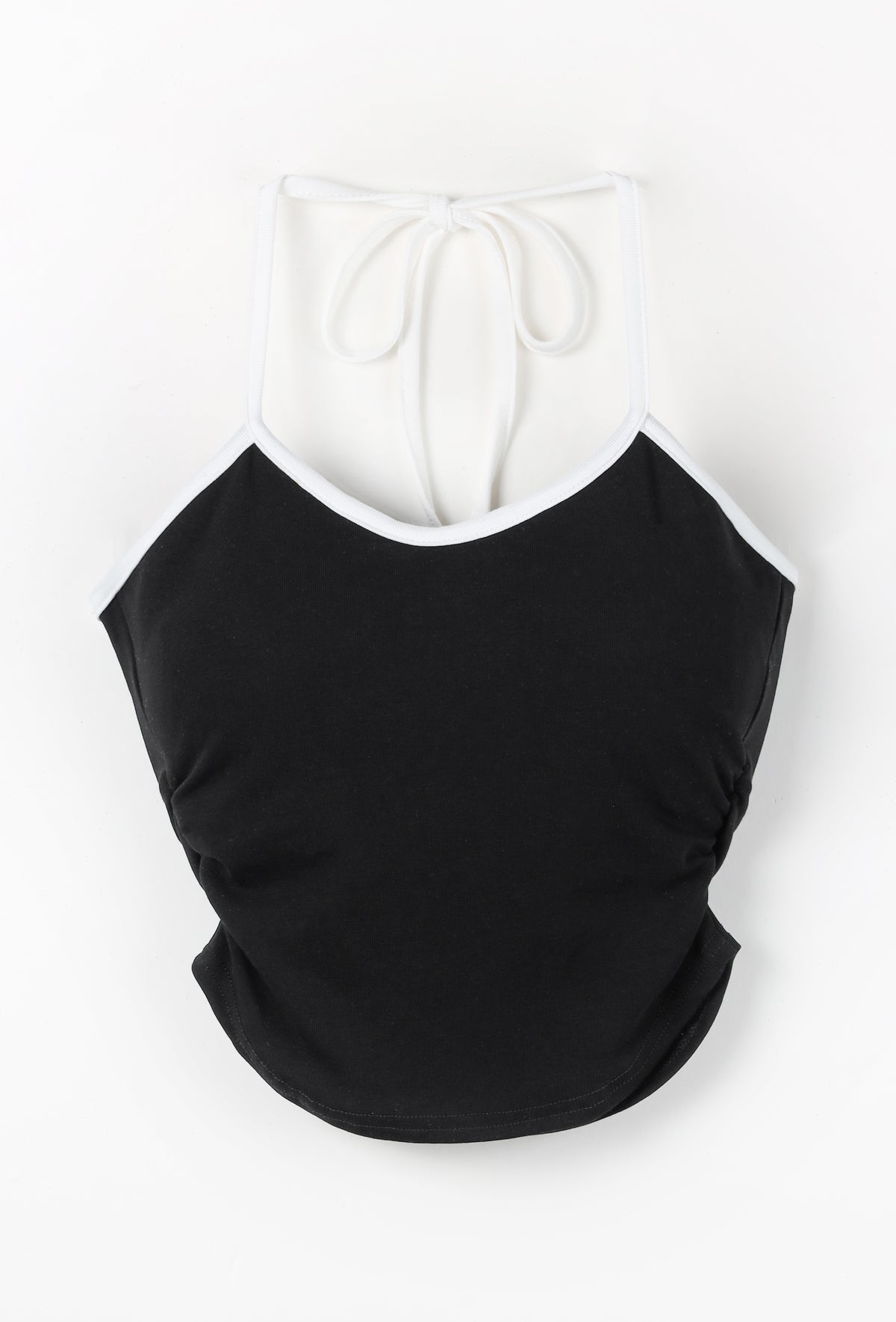 【２点セット 】２WAY クロスストラップショートカーディガン＋ ホルターリボンバイカラーキャミSET ／ 2WAY cross strap short cardigan + halter ribbon bicolor camisole SET