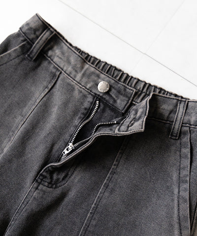 サイドラインストレートカーゴデニムパンツ ／ sideline straight cargo denim pants