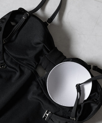 【 レディース水着 】フロントリボンカットアウトワンピース水着 ／ front ribbon cutout onepiece swimwear