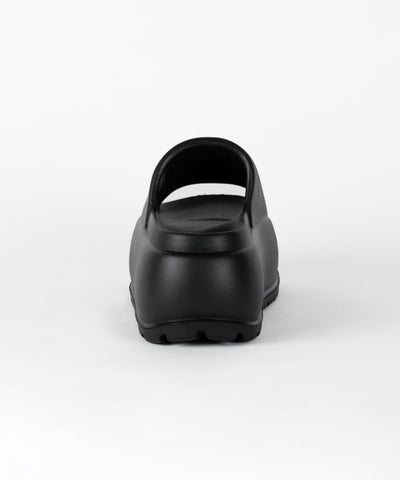 厚底ボリュームソールパフィースライドサンダル／platform volume sole puffy slide sandals