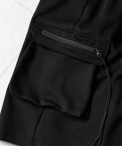 タックワイドカーゴスウェットハーフパンツ / tuck wide cargo sweat half pants