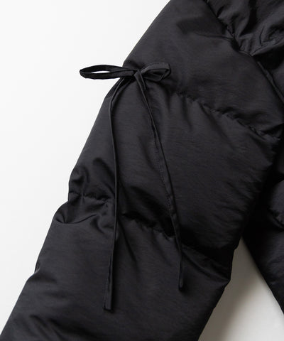 【 選べる３色展開 ／ 裾絞り可能２WAY 】ストラップリボンショートパフダウンジャケット ／ strap ribbon short puff down jacket