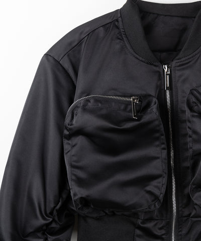 【 ２color 】アウトポケットジップアップショートブルゾン ／ out pocket zip up short blouson