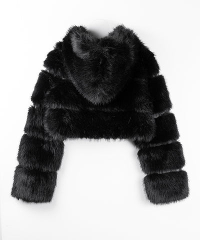 フェイクファーフーディショートコート ／ fake fur hoodie short coat