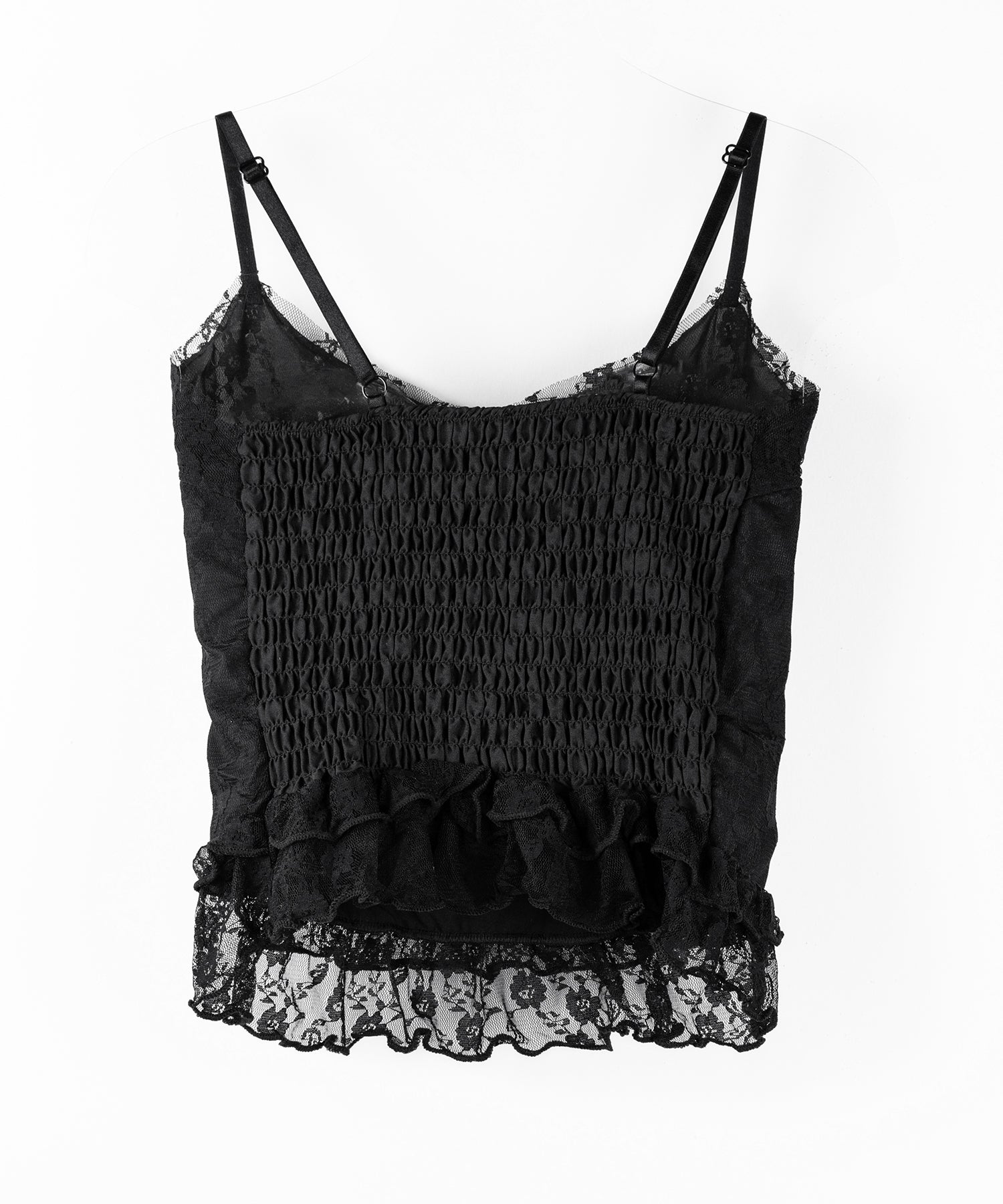 フロントサテンリボンレースキャミビスチェ ／ front satin ribbon lace cami bustier