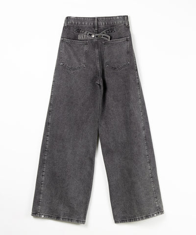 ヴィンテージライクウォッシュカーブワイドデニム ／ vintage like wash curve wide denim