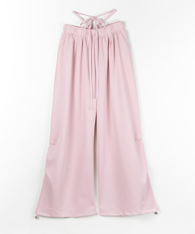 【先行販売】ウエストストリングタックワイドスウェットパンツ