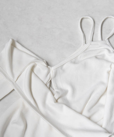 【 ２color 】レイヤードダブルストラップオフショルトップス ／ layerd double strap off shoulder tops