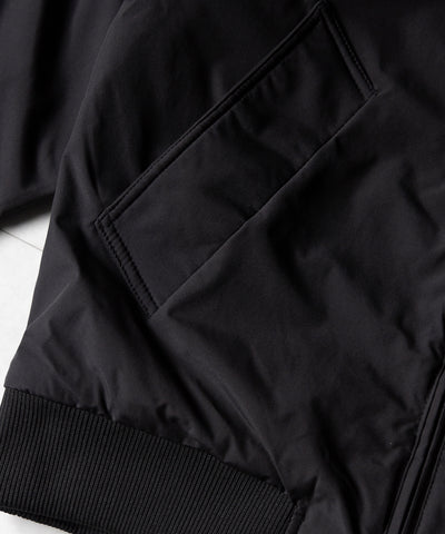 ダブルジップスタンドカラー中綿オーバーブルゾン ／ Double-zip stand-collar padded overblouson