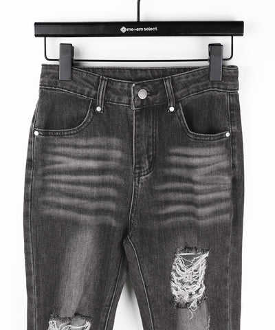 クラッシュダメージヴィンテージフレアデニム ／ crush damage vintage flare denim