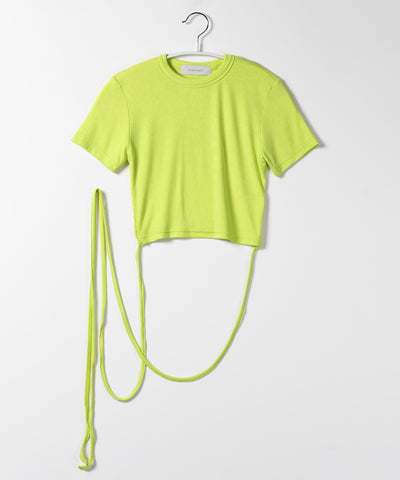 【 ４color 】ストラップウエストリボンショート半袖Ｔシャツ【 韓国製 】