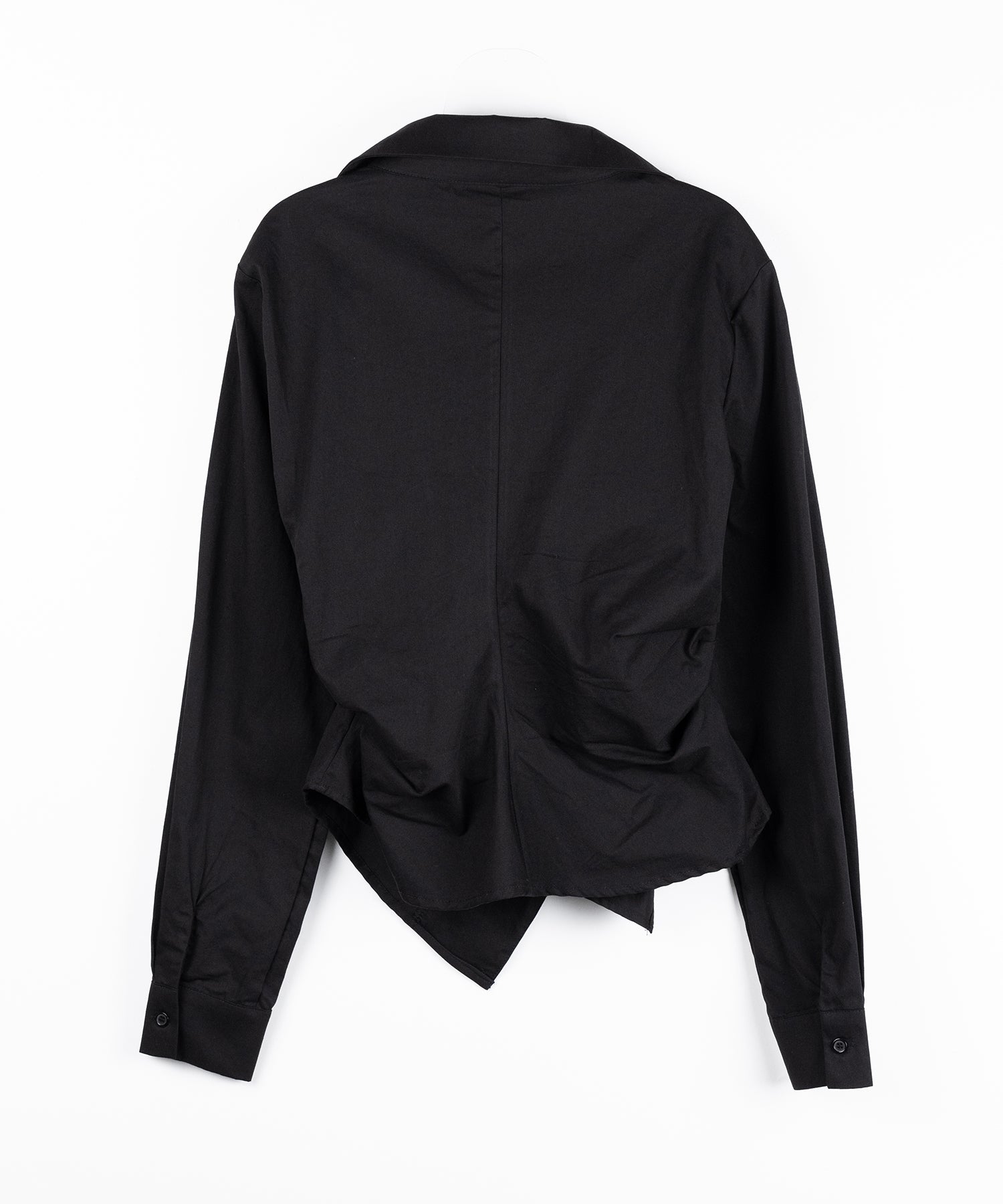 タックレイヤードアシンメトリーミディシャツ ／ tuck layered asymmetry midi shirts