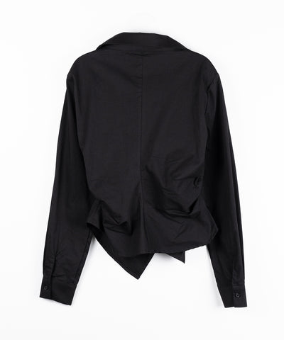 タックレイヤードアシンメトリーミディシャツ ／ tuck layered asymmetry midi shirts